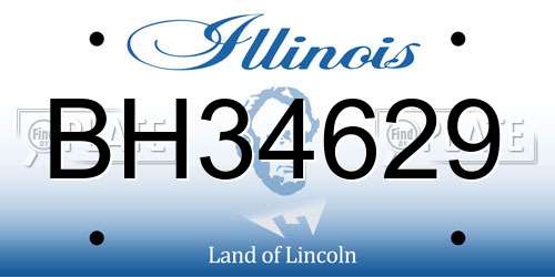 BH34629 Illinois License Plate