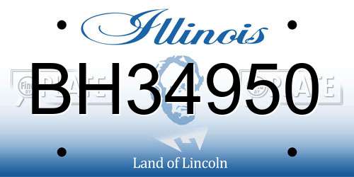 BH34950 Illinois License Plate