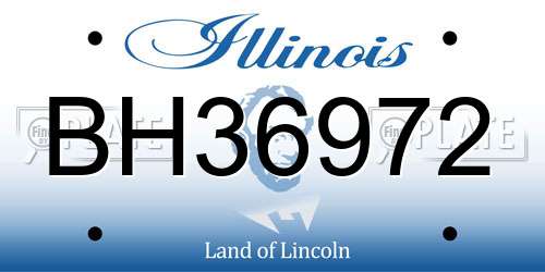 BH36972 Illinois License Plate