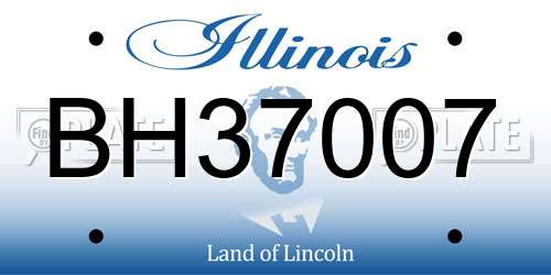 BH37007 Illinois License Plate