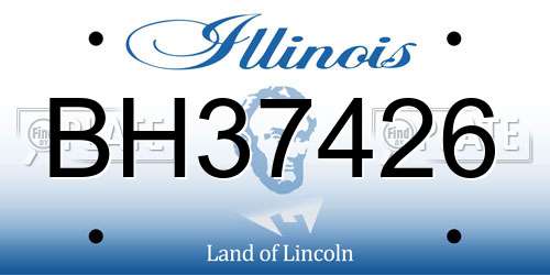BH37426 Illinois License Plate