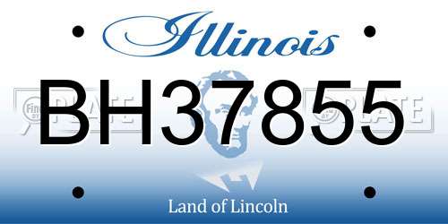 BH37855 Illinois License Plate