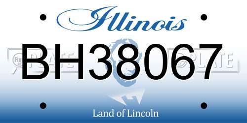 BH38067 Illinois License Plate