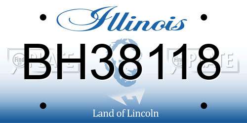BH38118 Illinois License Plate