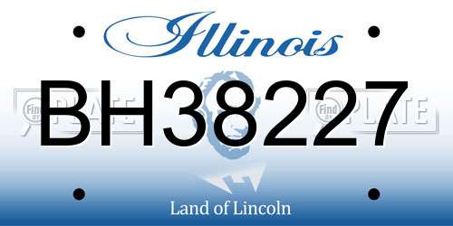 BH38227 Illinois License Plate