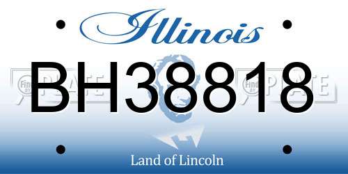 BH38818 Illinois License Plate