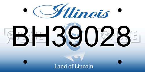 BH39028 Illinois License Plate