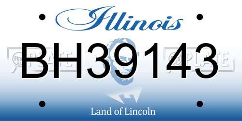 BH39143 Illinois License Plate