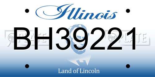 BH39221 Illinois License Plate
