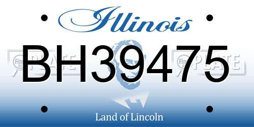 BH39475 Illinois License Plate