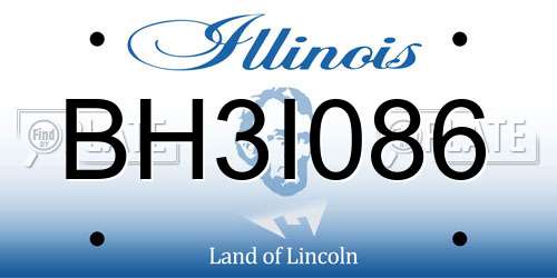 BH3I086 Illinois License Plate