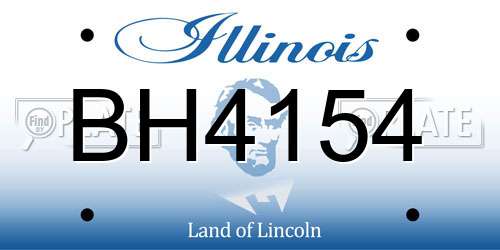 BH4154 Illinois License Plate