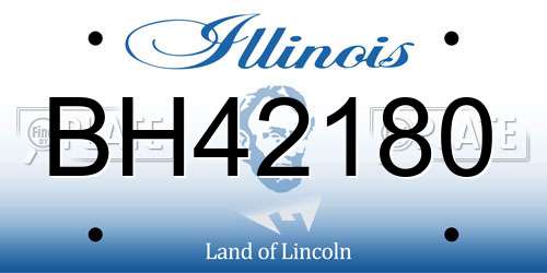 BH42180 Illinois License Plate
