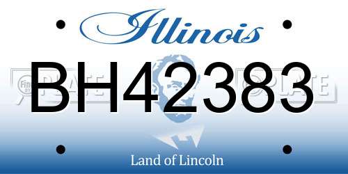 BH42383 Illinois License Plate