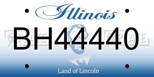 BH44440 Illinois License Plate