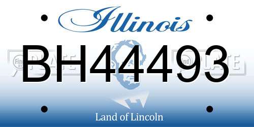 BH44493 Illinois License Plate