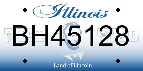 BH45128 Illinois License Plate