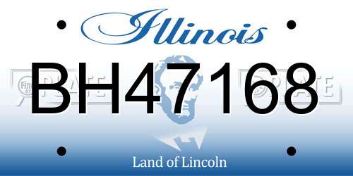 BH47168 Illinois License Plate