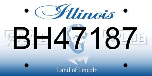 BH47187 Illinois License Plate