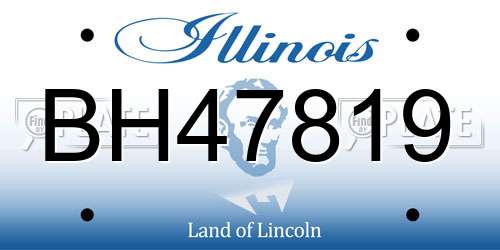 BH47819 Illinois License Plate