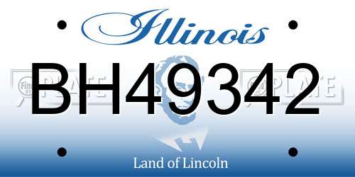 BH49342 Illinois License Plate