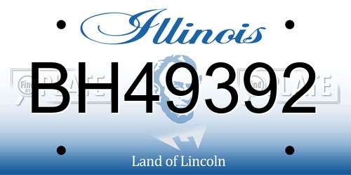 BH49392 Illinois License Plate