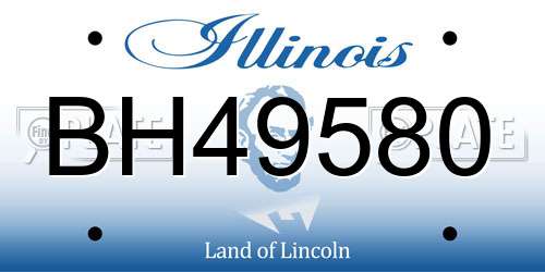 BH49580 Illinois License Plate
