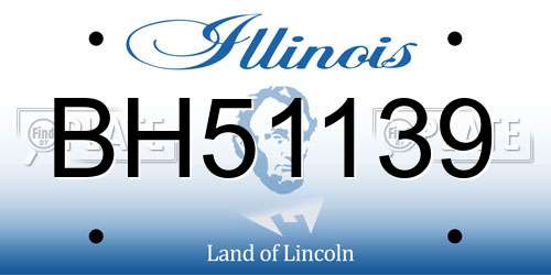 BH51139 Illinois License Plate