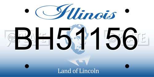 BH51156 Illinois License Plate