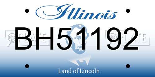 BH51192 Illinois License Plate