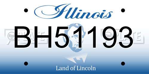 BH51193 Illinois License Plate