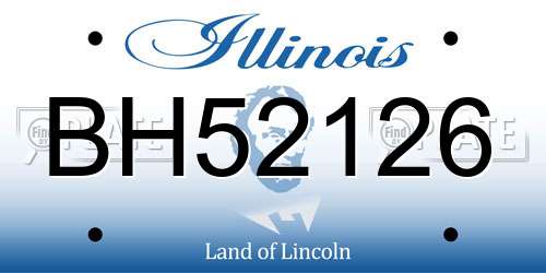 BH52126 Illinois License Plate