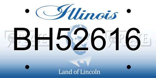 BH52616 Illinois License Plate