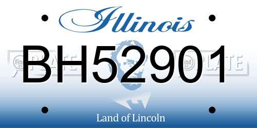 BH52901 Illinois License Plate