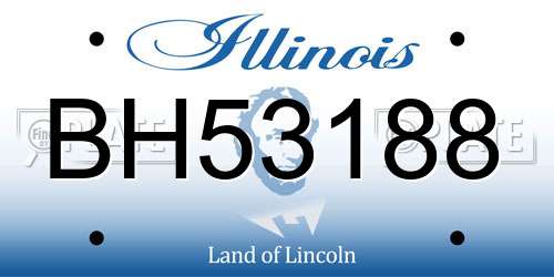 BH53188 Illinois License Plate