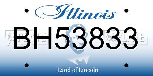BH53833 Illinois License Plate