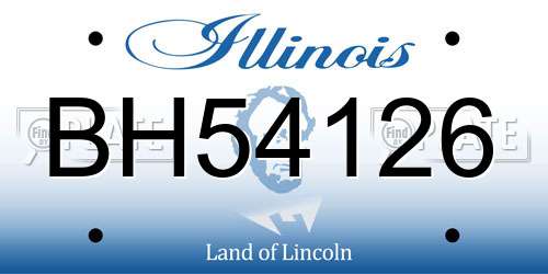 BH54126 Illinois License Plate
