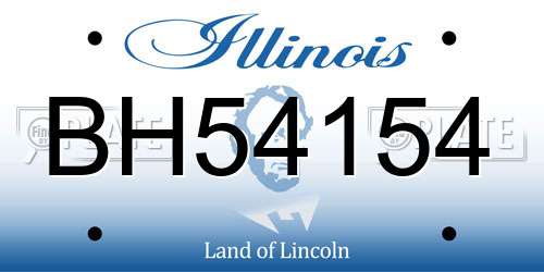BH54154 Illinois License Plate