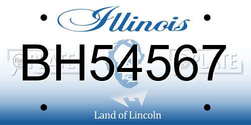 BH54567 Illinois License Plate