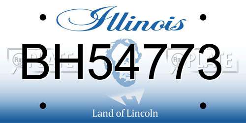 BH54773 Illinois License Plate