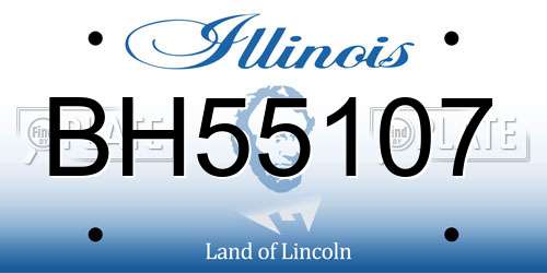 BH55107 Illinois License Plate