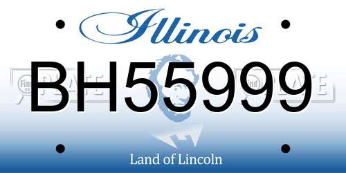 BH55999 Illinois License Plate