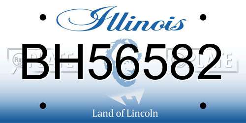 BH56582 Illinois License Plate