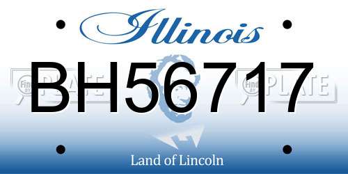 BH56717 Illinois License Plate