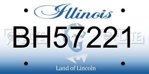 BH57221 Illinois License Plate