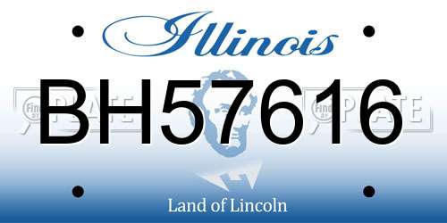 BH57616 Illinois License Plate