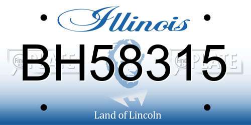 BH58315 Illinois License Plate
