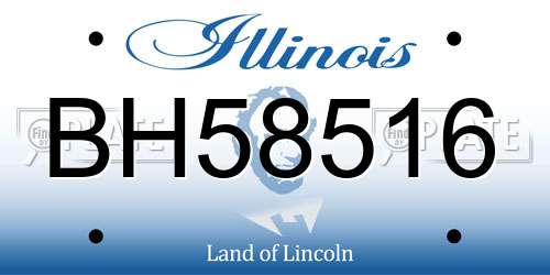 BH58516 Illinois License Plate