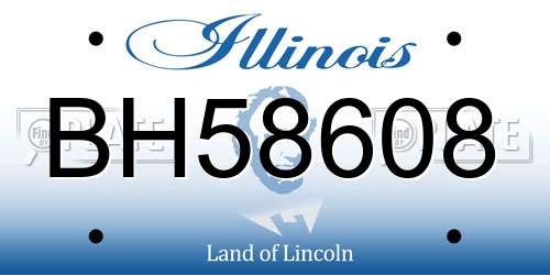 BH58608 Illinois License Plate