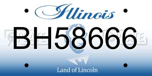 BH58666 Illinois License Plate